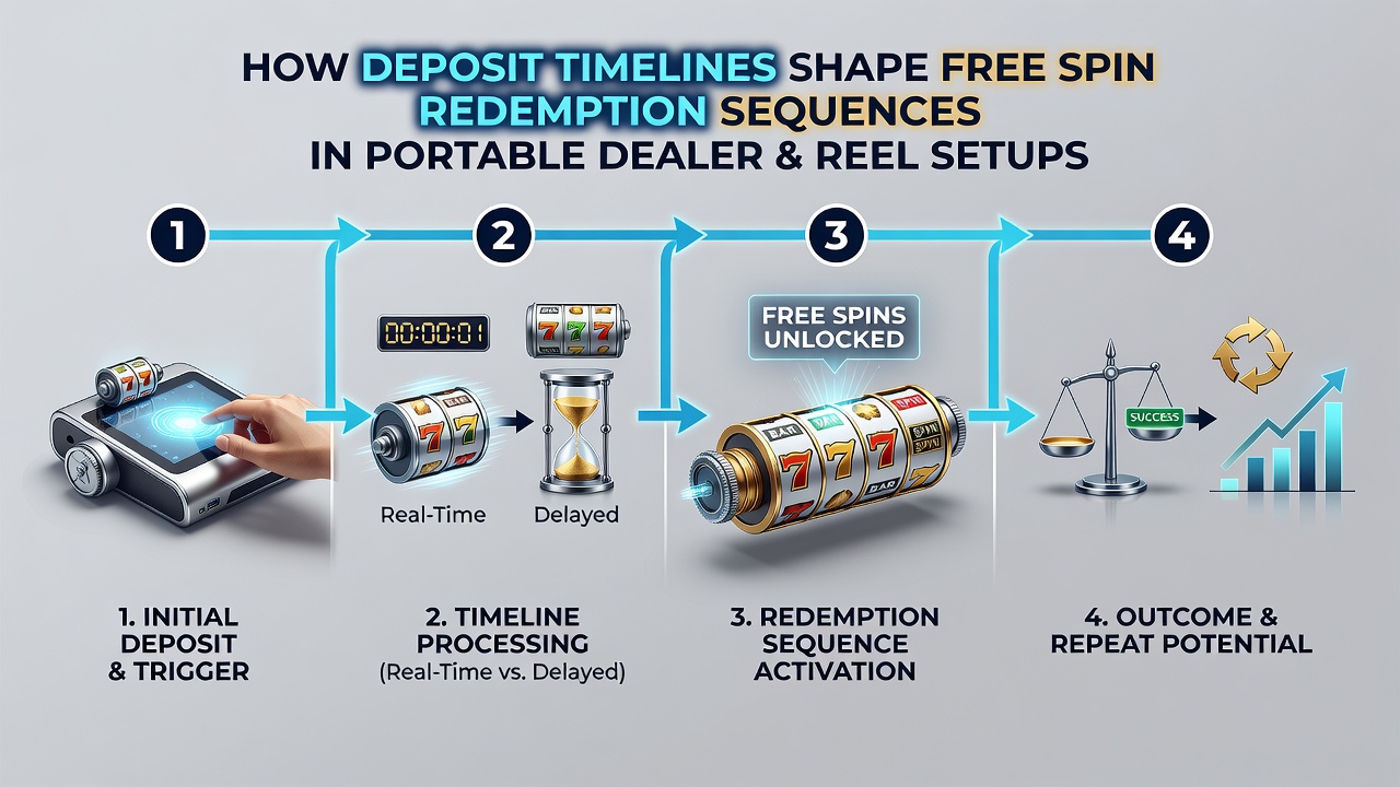 Split screen view of live dealer table and slot reels with transaction status indicators