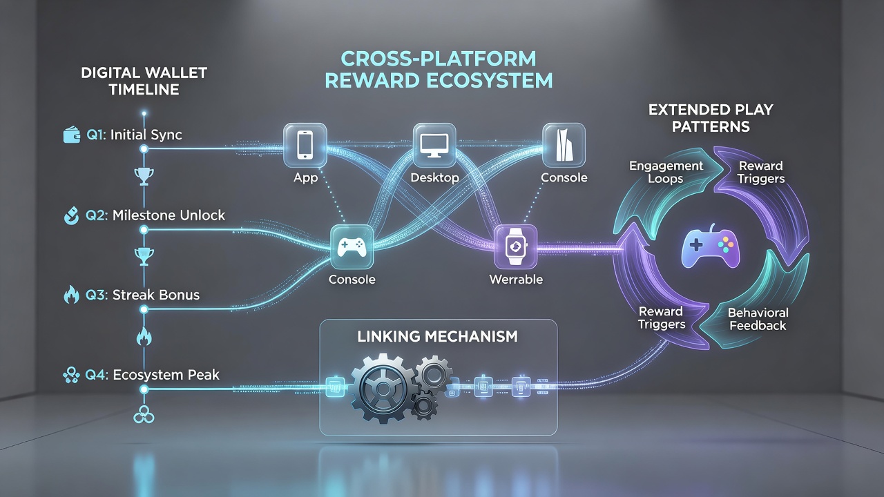 Cross-platform gaming sessions showing digital wallet usage patterns