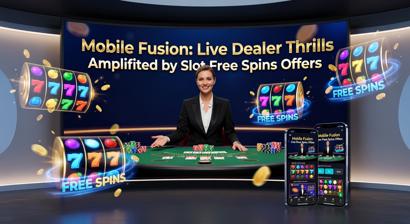 Smartphone screen displaying a live blackjack dealer alongside a vibrant slot machine offering free spins, capturing the fusion of real-time table games and promotional slot action on mobile devices