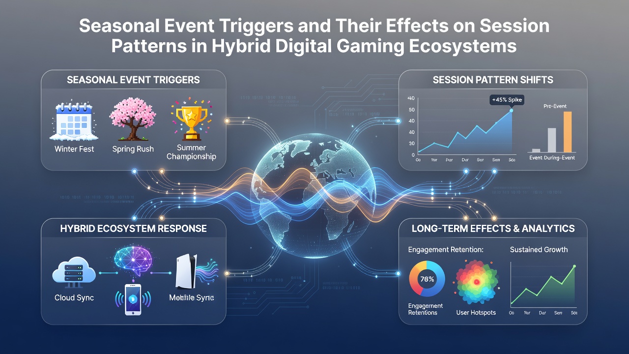 Hybrid digital gaming platforms showing seasonal event interfaces on mobile and desktop devices during summer promotions