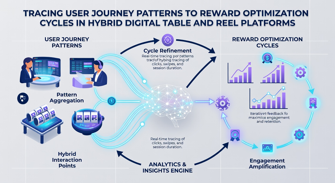 Analytics dashboard displaying reward cycle adjustments based on tracked user transitions between table and reel games